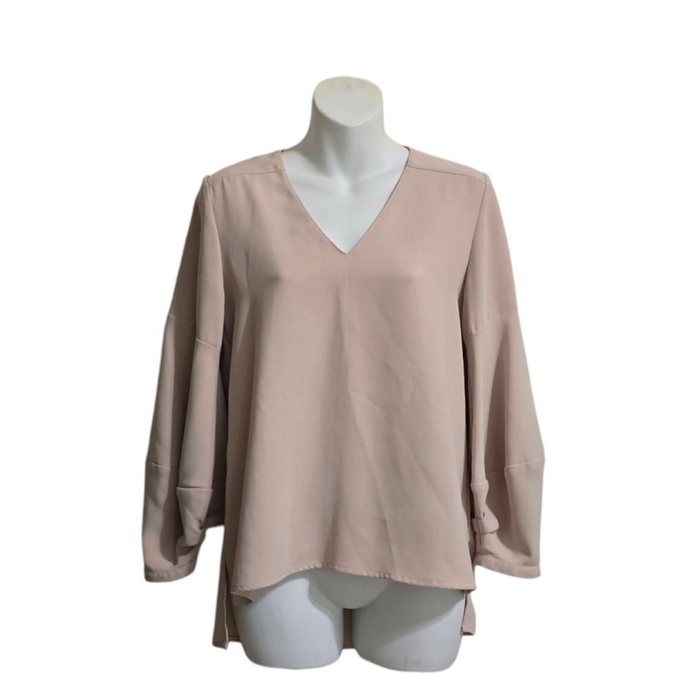 Amanda Uprichard V-Neck Hi-Lo Lighweight Blouse In Pink Sz P (XS)